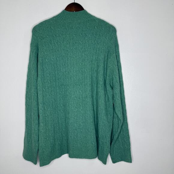 J Crew Sweater Womens 3X Green Soft Cable Knit Pullover Wool Blend Winter NEW - Picture 5 of 5